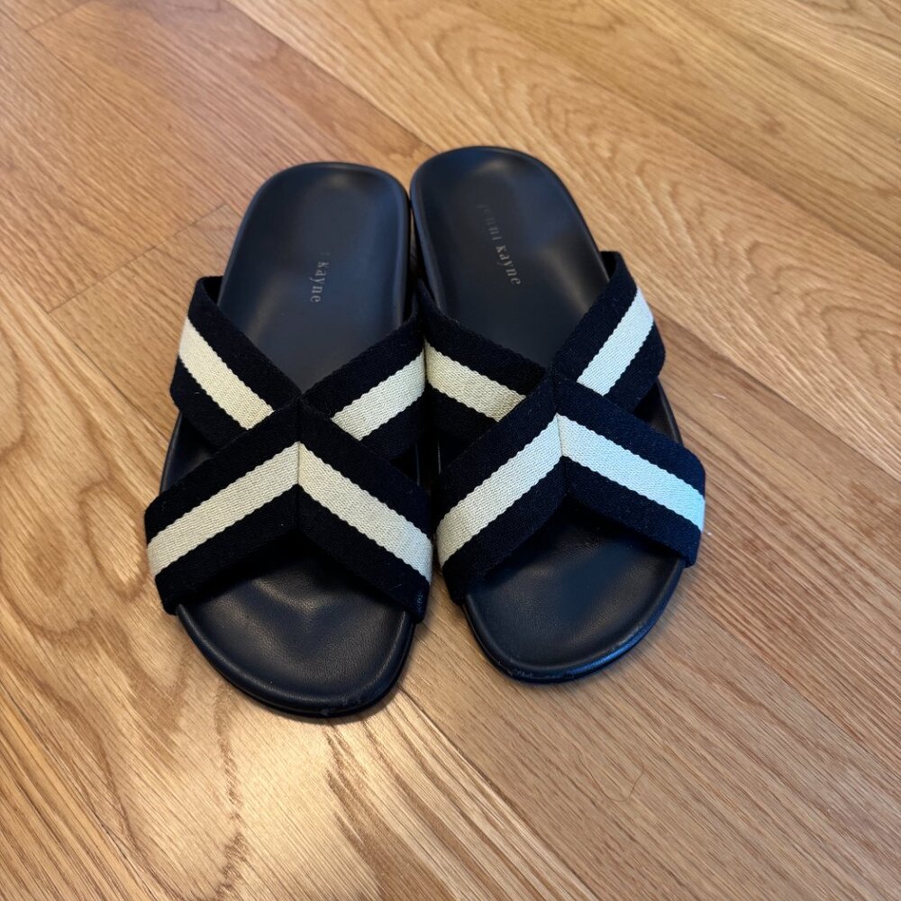 Jenni Kayne Colorblock Pattern Slides Black & Whi… - image 2